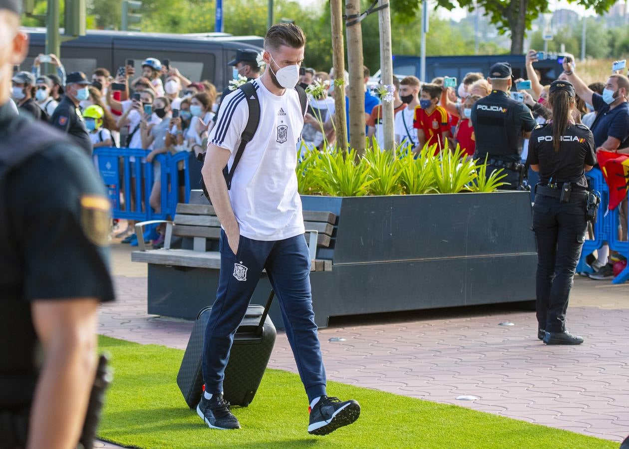 Llegada de la selección española al hotel de concentración en Sevilla