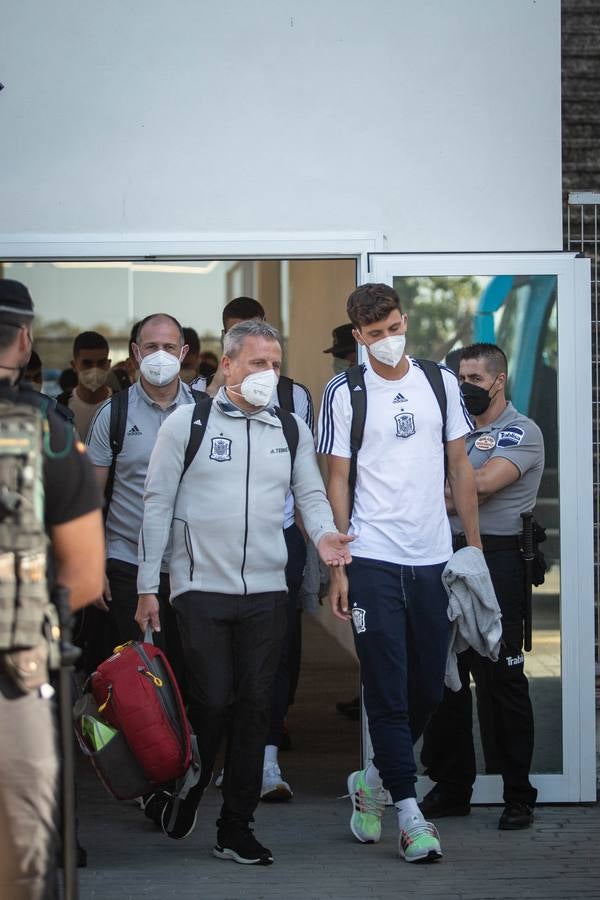 Llegada de la Selección española al Aeropuerto de San Pablo, Sevilla.