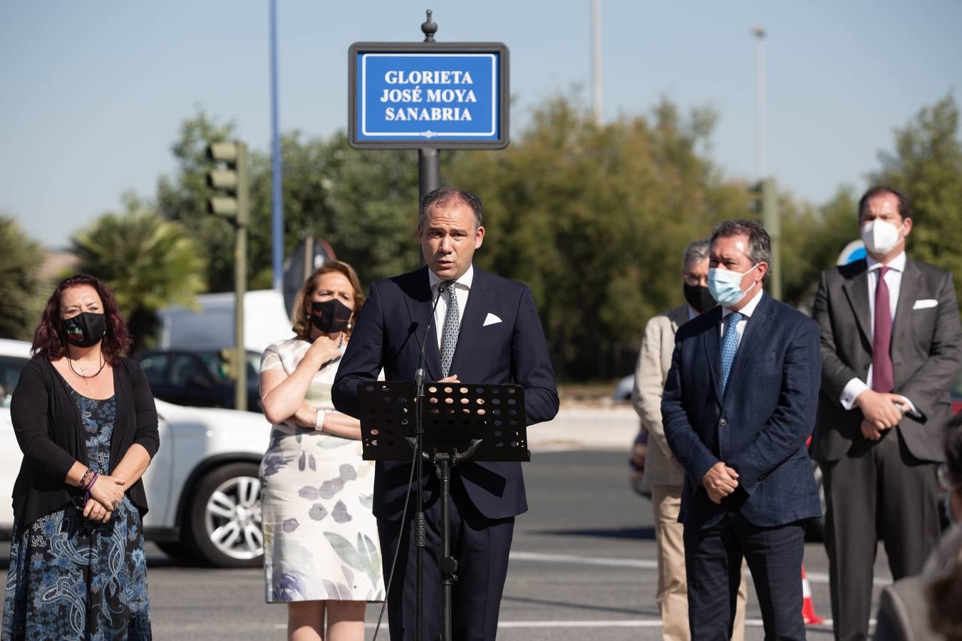 Inauguración de la glorieta dedicada a José Moya Sanabria