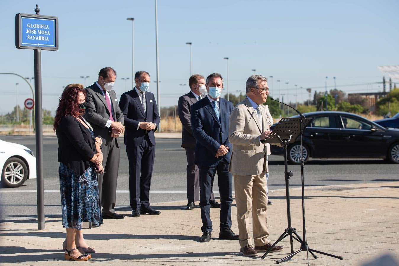 Inauguración de la glorieta dedicada a José Moya Sanabria