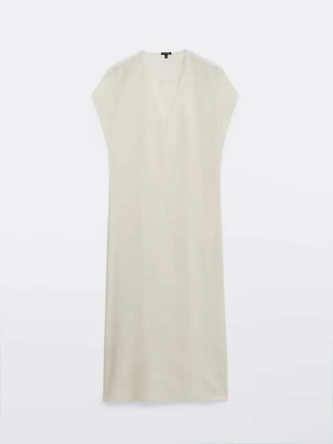 Massimo Dutti - Vestidos blancos de rebajas. Vestido túnica con aberturas laterales, de Massimo Dutti. Precio: 69,95€