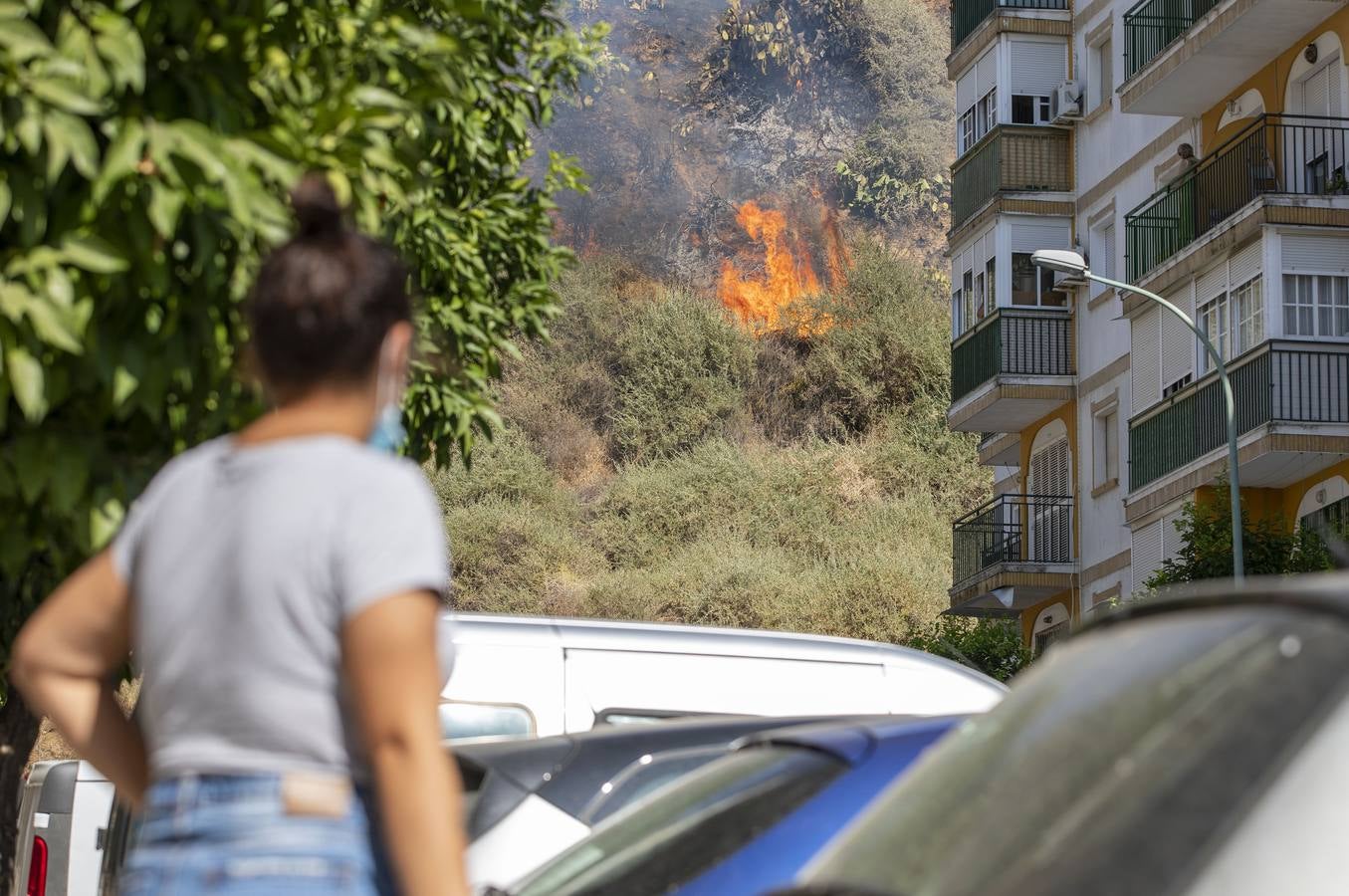 El incendio ha sido controlado a escasos metros de alcanzar varios bloques de viviendas y un centro de rehabilitación