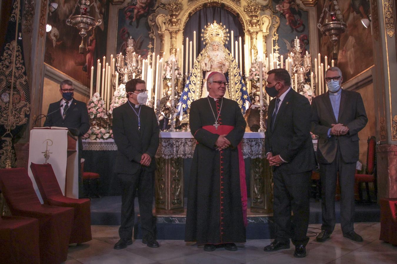 Saiz Meneses durante la función de la Virgen de los Ángeles de los Negritos