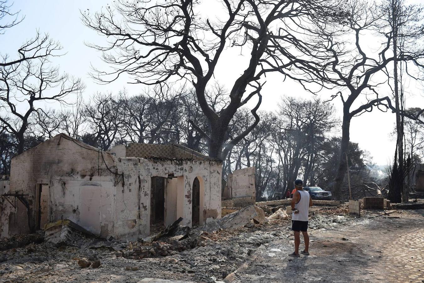 Un incendio arrasa el norte del Peloponeso (Grecia). 