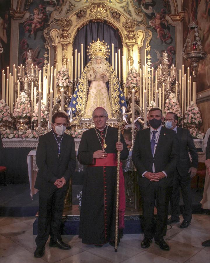 Saiz Meneses durante la función de la Virgen de los Ángeles de los Negritos