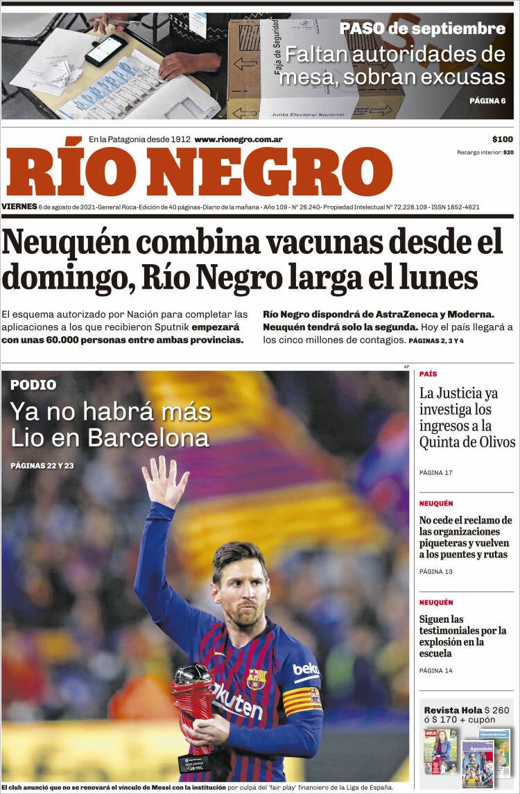 La reacción de la prensa mundial al adiós de Messi al Barça