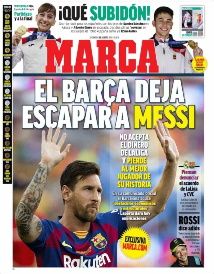 La reacción de la prensa mundial al adiós de Messi al Barça