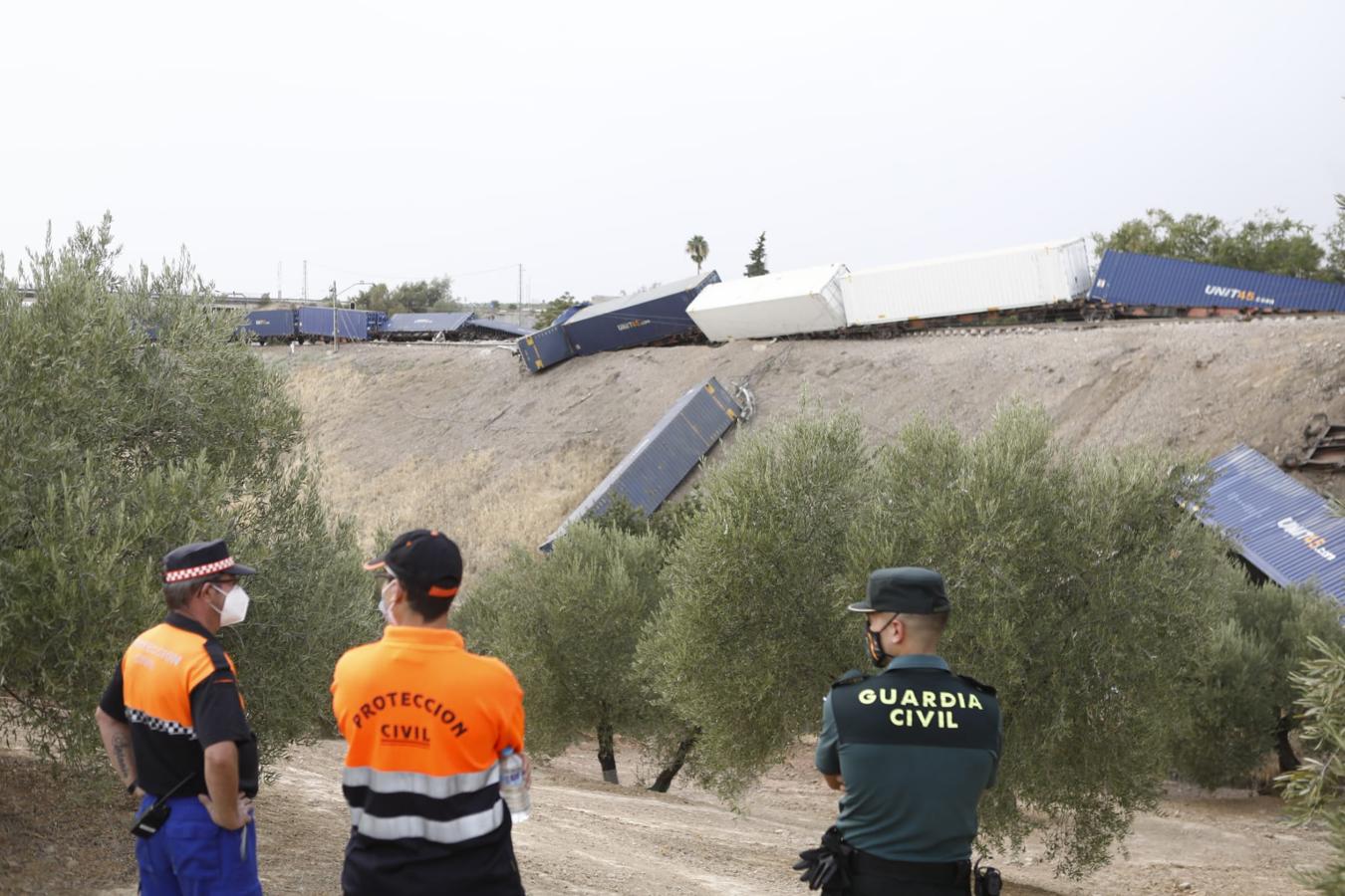 El descarrilamiento del tren en Montoro, en imágenes