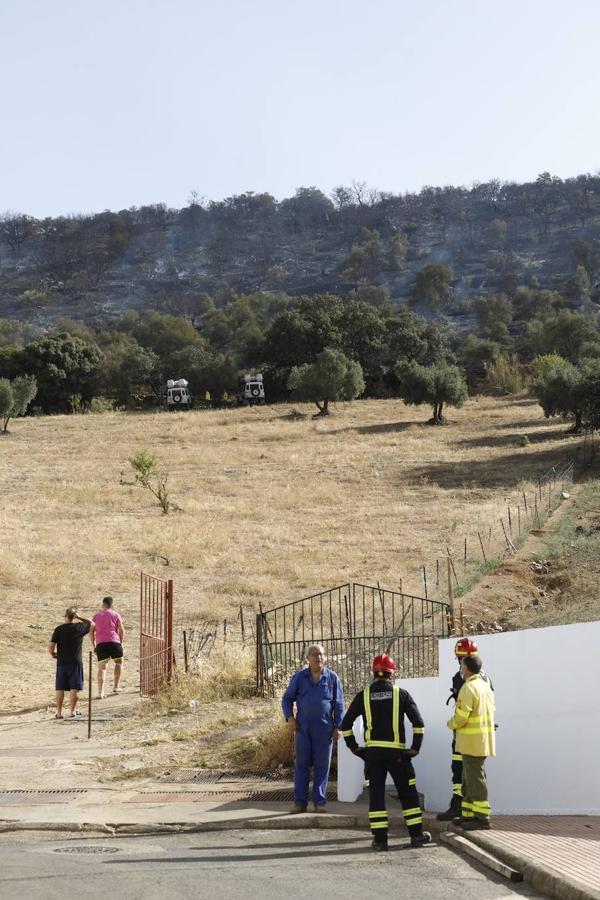 La extinción del incendio forestal de Villaharta, en imágenes