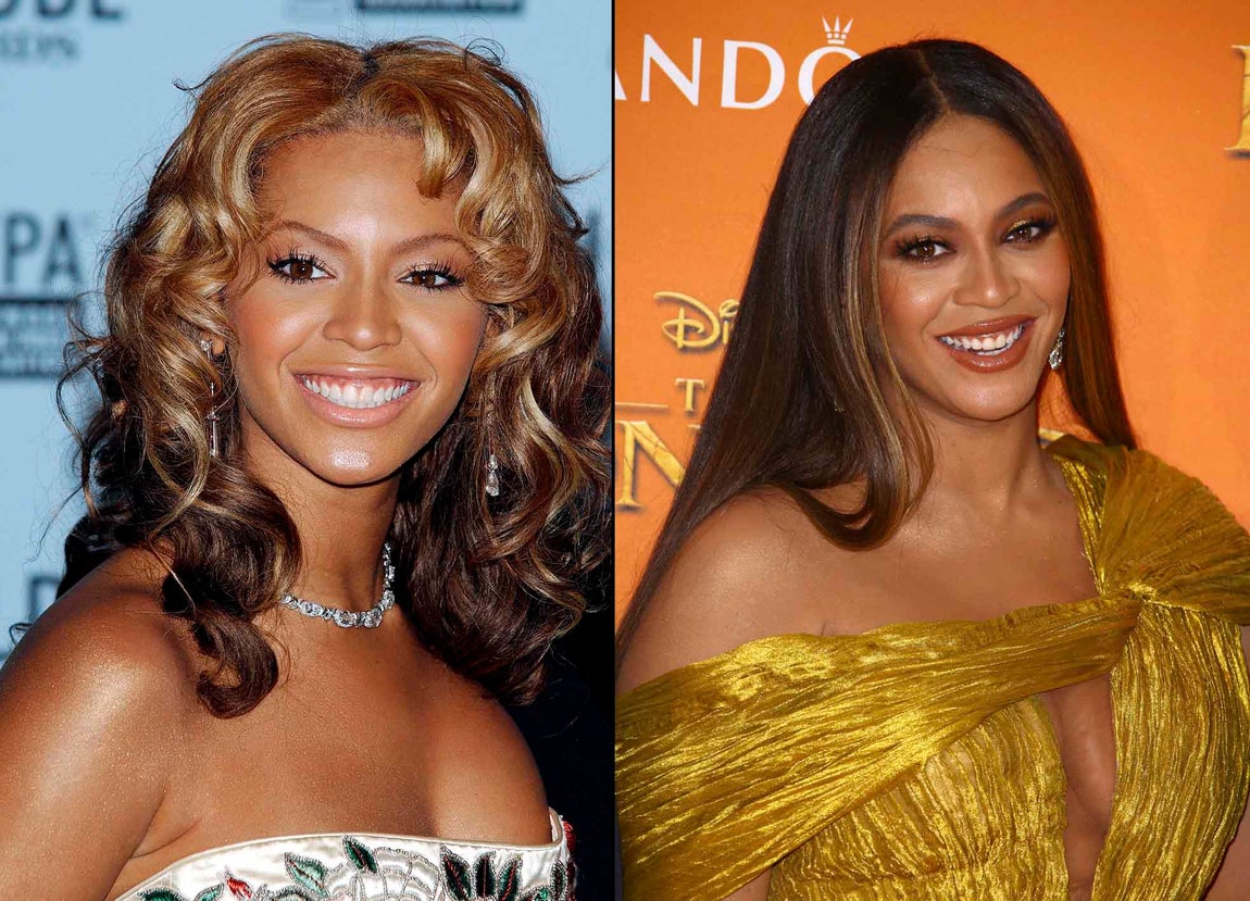 Beyoncé. La cantante Beyoncé también ha cambiado sus cejas con los años. A principios del 2000 las lucía bastante más finas que en la actualidad.