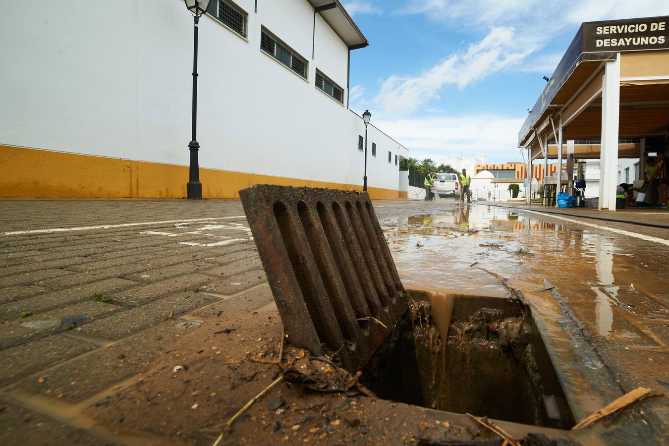 En imágenes, tareas de limpieza en las zonas más afectadas por el temporal en Lepe