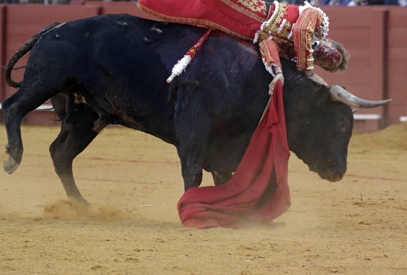 Manuel Escribano, de grana y oro en la Maestranza