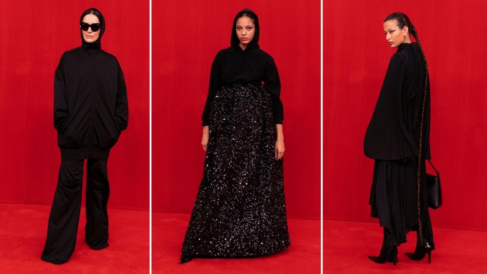 Balenciaga - PFW primavera-verano 2022. El negro en todas sus formas fue el protagonista de la colección, pero si en el desfile hubo un elemento que llamó la atención fue <a href="https://www.abc.es/estilo/moda/abci-desfile-simpson-para-balenciaga-hecho-viral-202110041305_noticia.html" target="_blank">el 'fashion film' de Los Simpson que se volvió viral.</a>