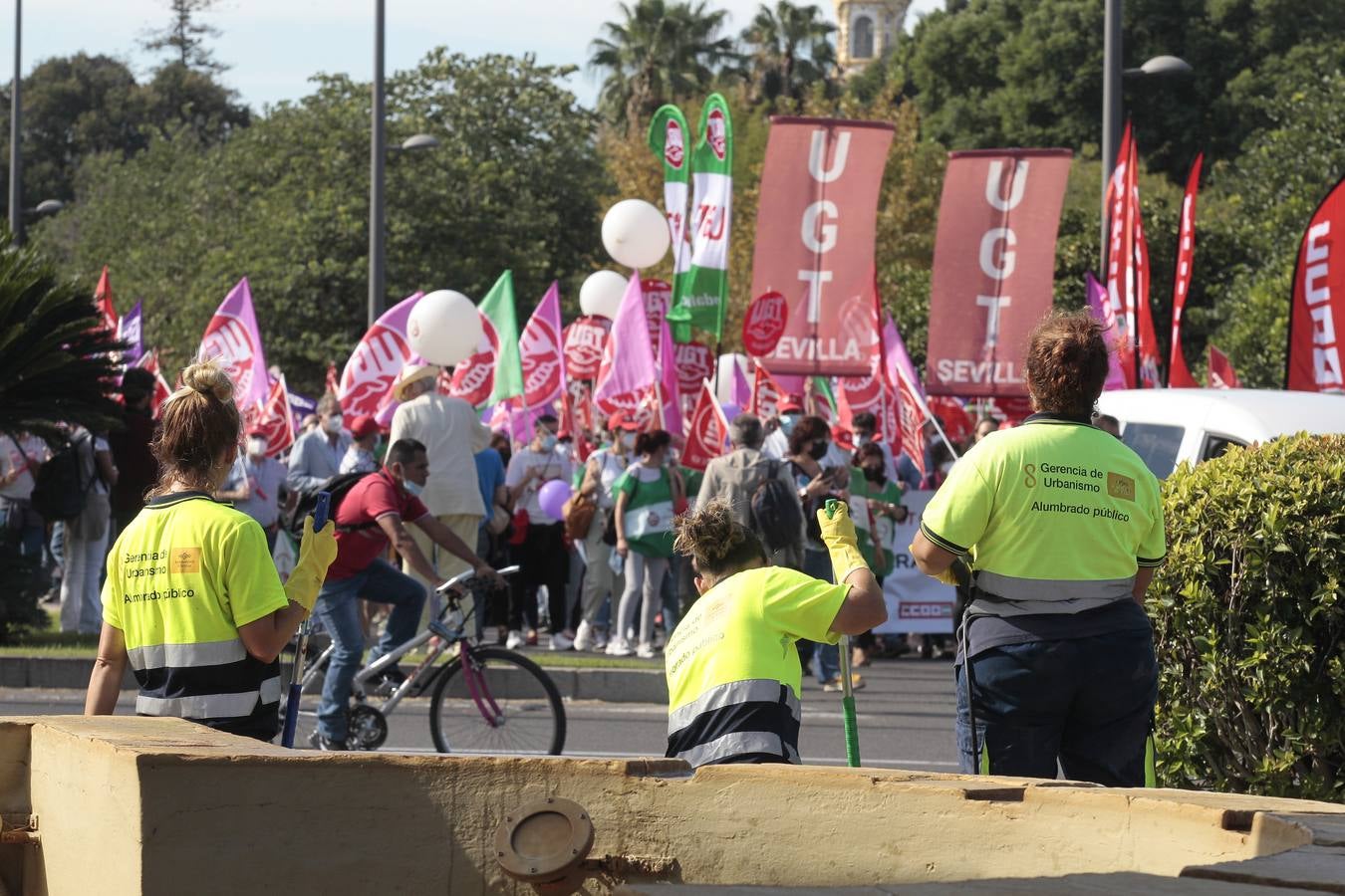 Manifestación de los sindicatos contra el Gobierno andaluz