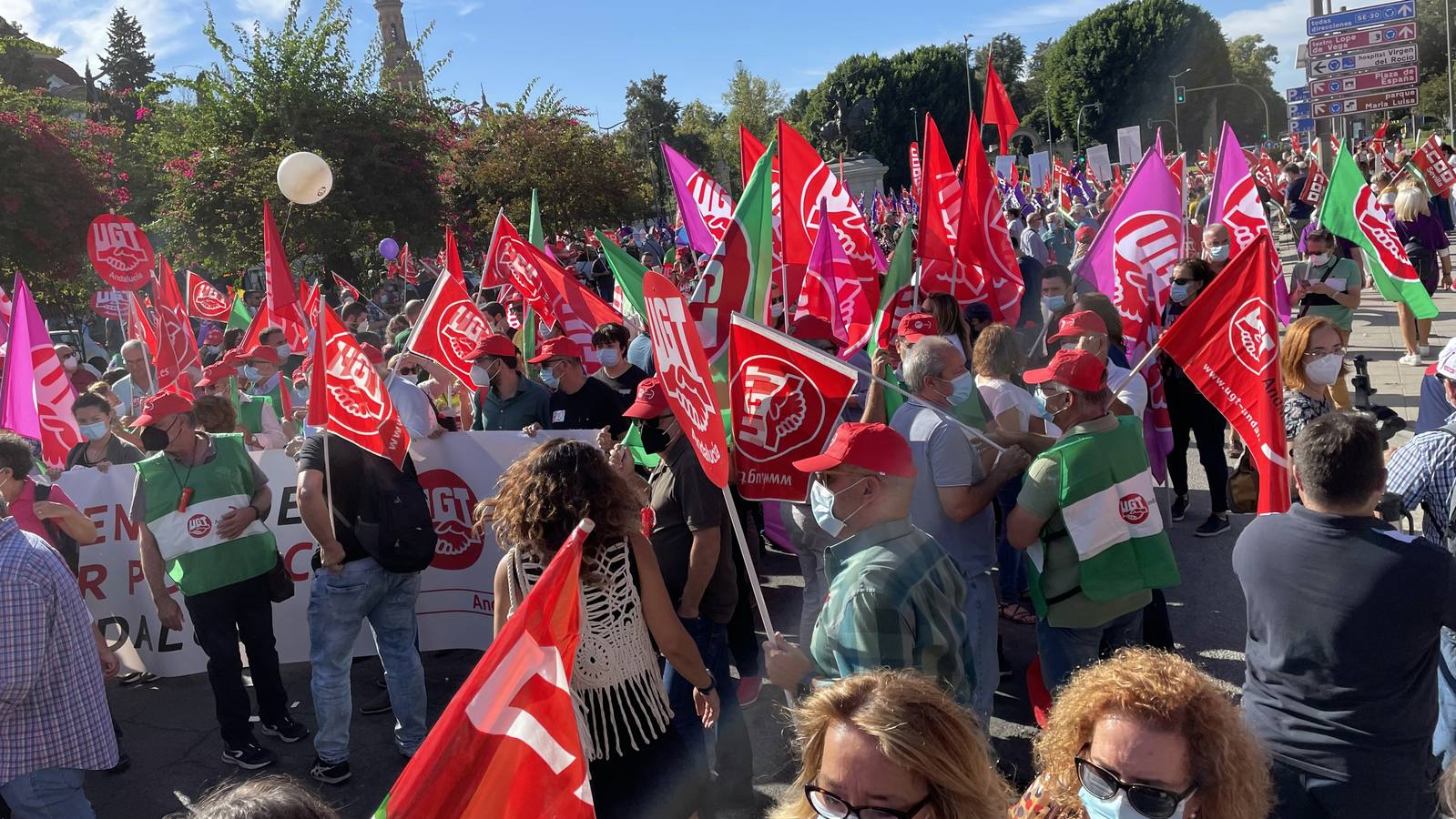 Manifestación de los sindicatos contra el Gobierno andaluz