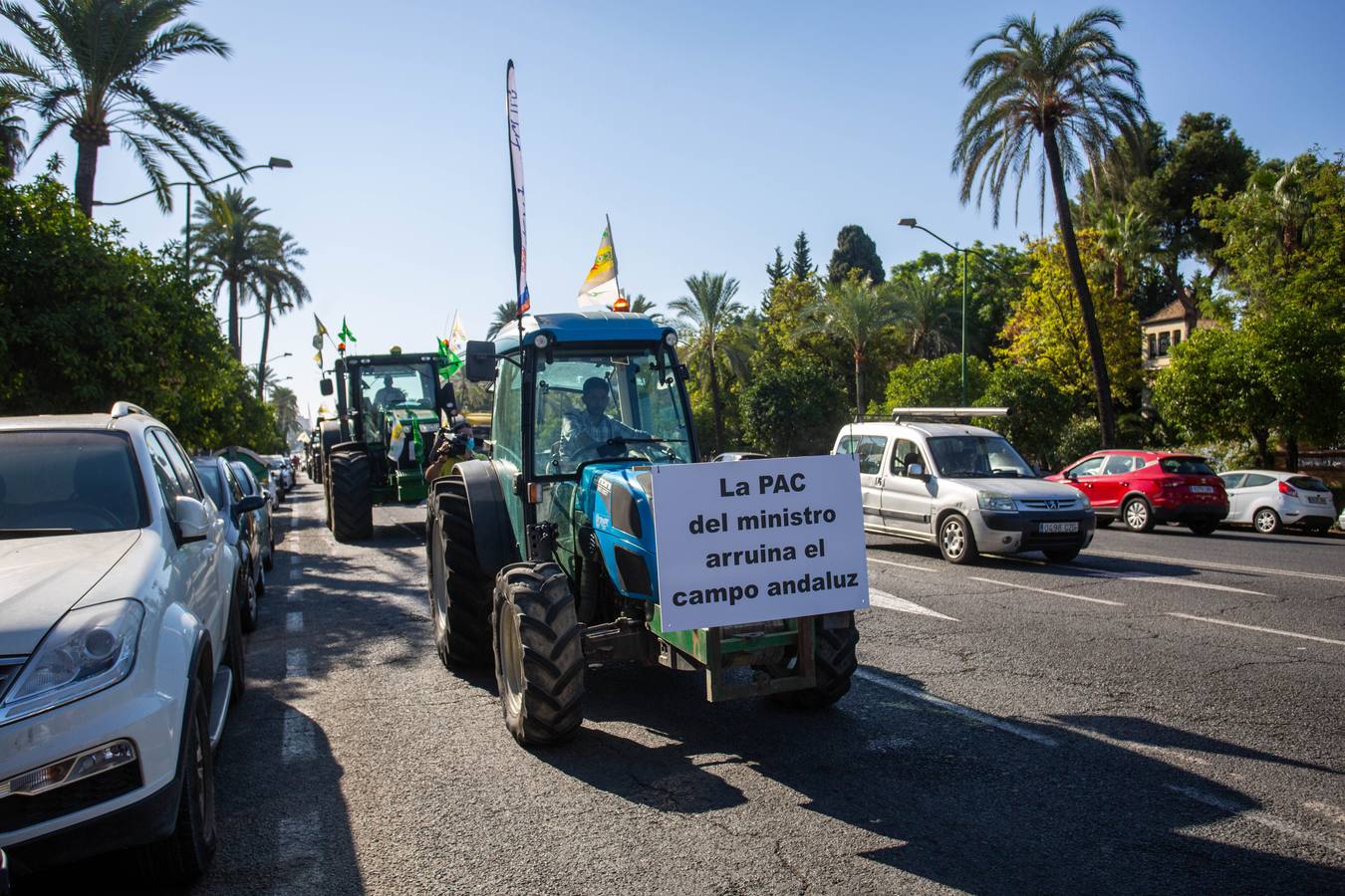 Manifestación de los agricultores andaluces contra la PAC en Sevilla