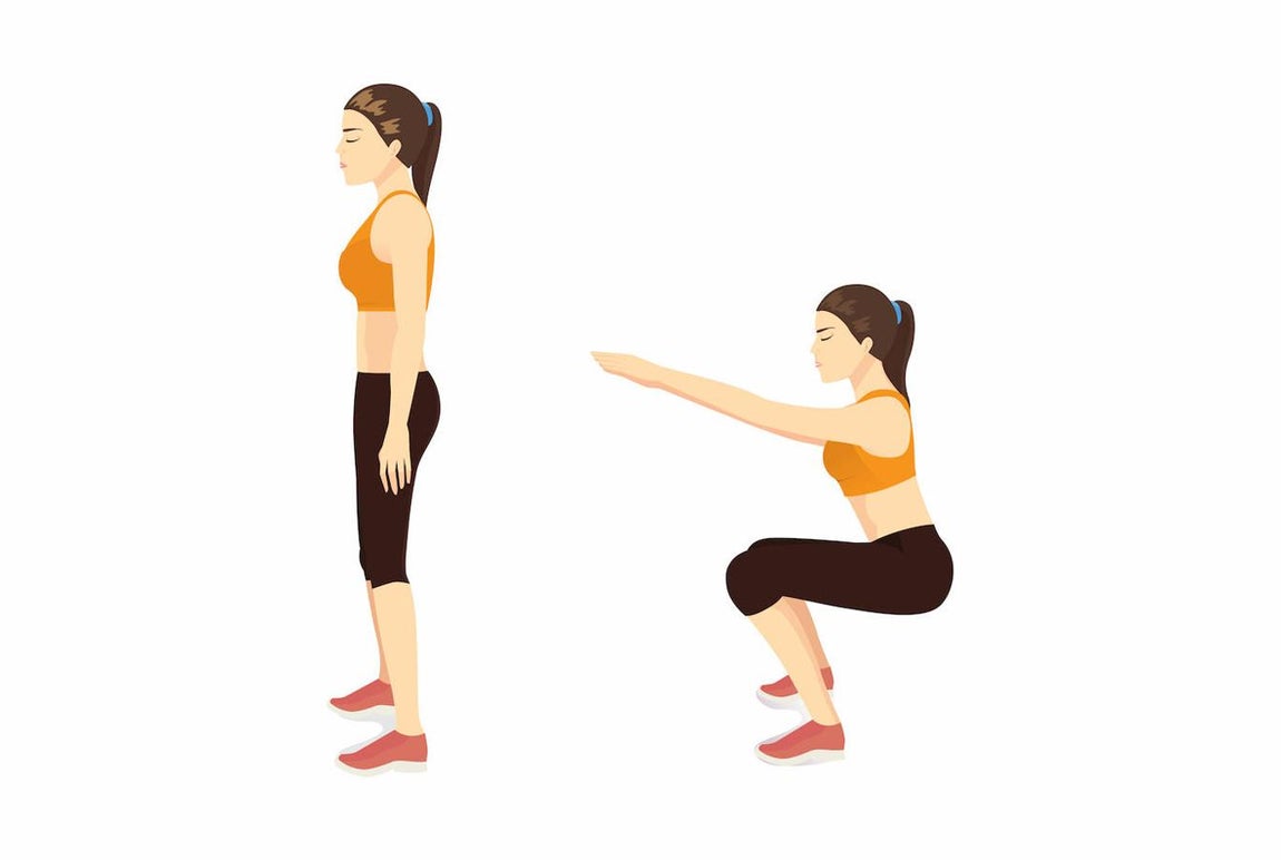 Sentadillas. Este ejercicio tan popular consiste en ponerse en cuclillas flexionando las rodillas y las caderas. Con las <a href="https://www.abc.es/bienestar/fitness/abci-sentadillas-202002261052_noticia.html">sentadillas</a> se trabajan los músculos de los muslos, los de la cadera y los glúteos y también intervienen en menor medida el abdomen y los lumbares. Su principal ventaja está en la cantidad de músculos implicados y por su versatilidad, ya que puede adaptarse a todo tipo de niveles y tan solo cambiando los pies de sitio se modifica la intensidad en diferentes músculos.