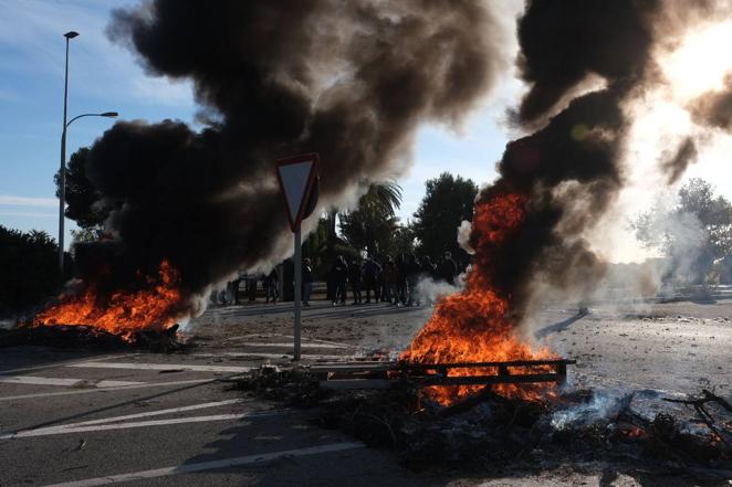 Fotos: Disturbios, protestas y barricadas en la puerta de Alestis, en Cádiz