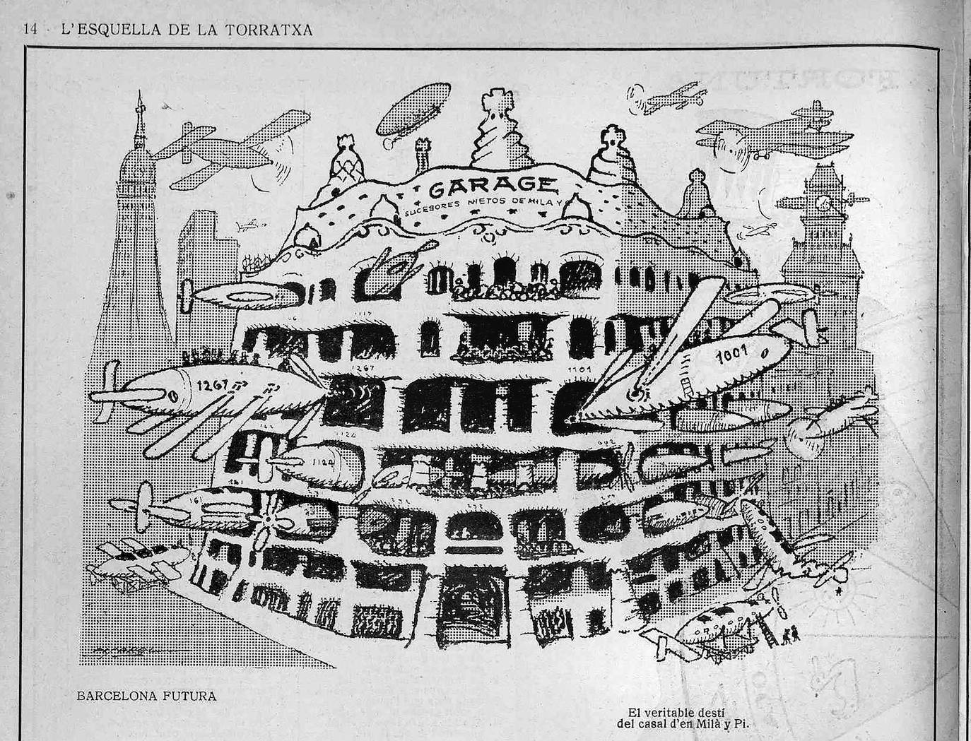 Tan conectado estuvo Gaudí a su tiempo que fue objeto de no pocas críticas de la prensa satírica del momento, como en esta viñeta de 'L'Esquella de la Torratxa'. 
