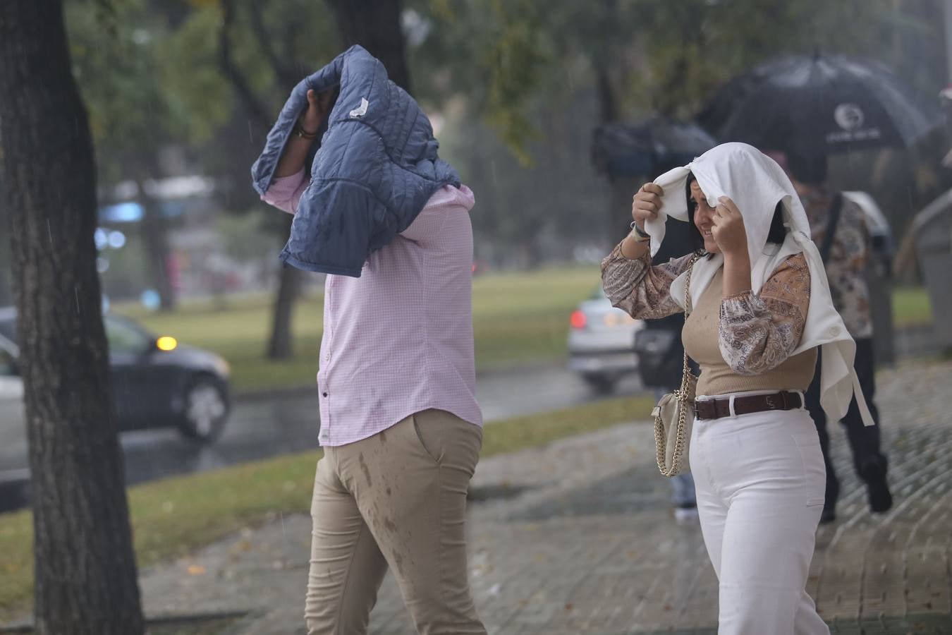 Intensa tormenta que ha descargado en Sevilla a partir de las cuatro de la tarde