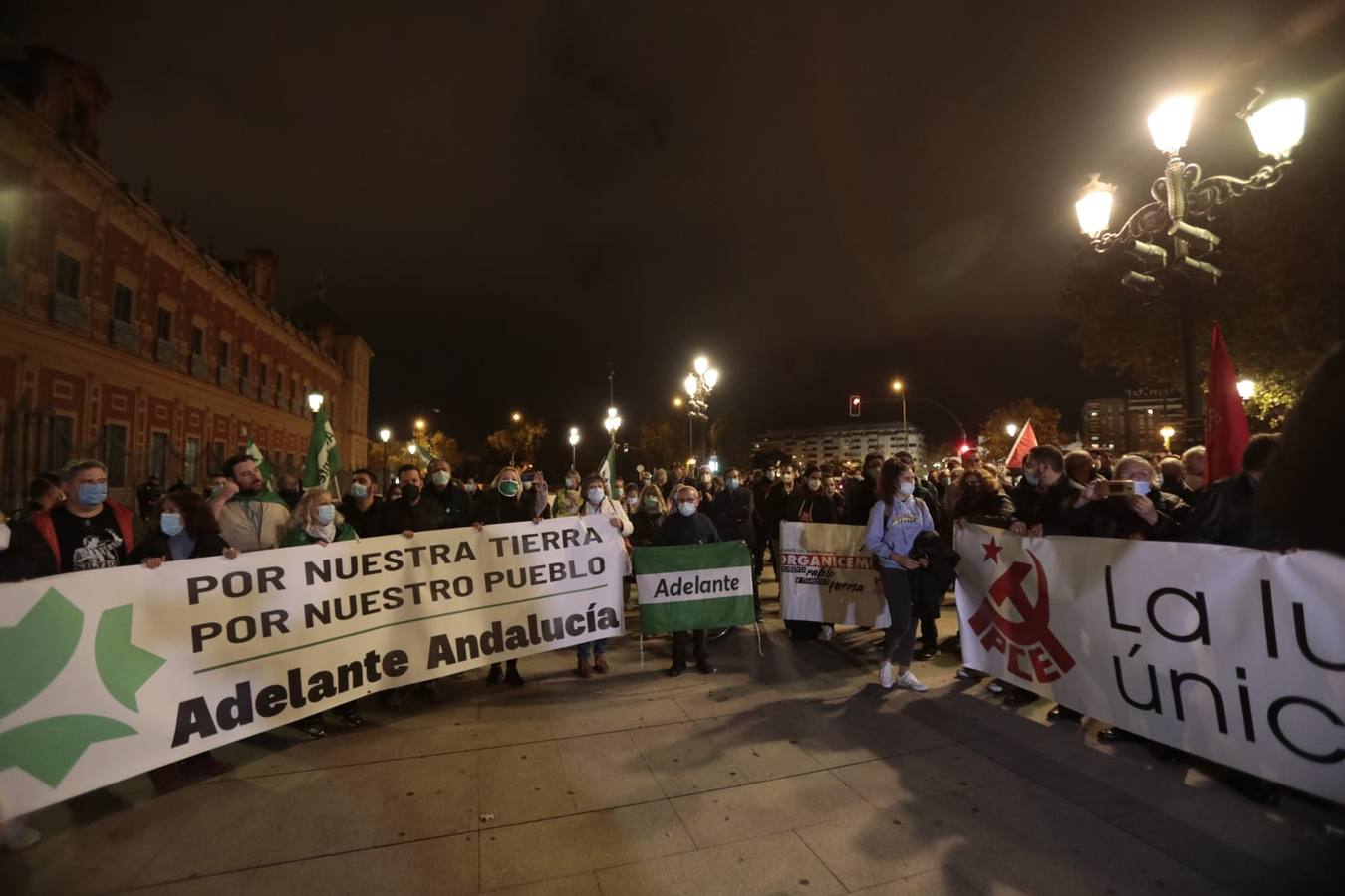 La huelga del metal divide a la izquierda en su manifestación frente al Palacio de San Telmo de Sevilla