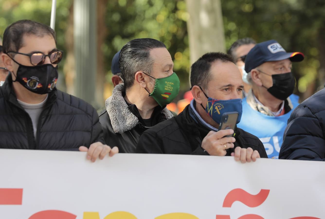 En imágenes, la protesta en Sevilla de policías nacionales y guardias civiles contra la reforma de la ley de seguridad ciudadana