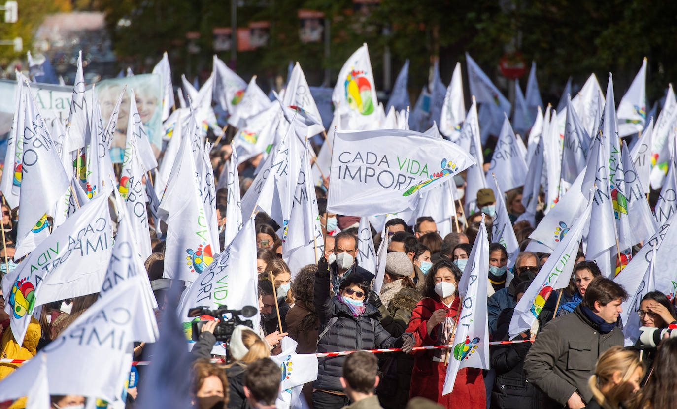 Ciemtos de personas se concentran por el derecho a la vida. 