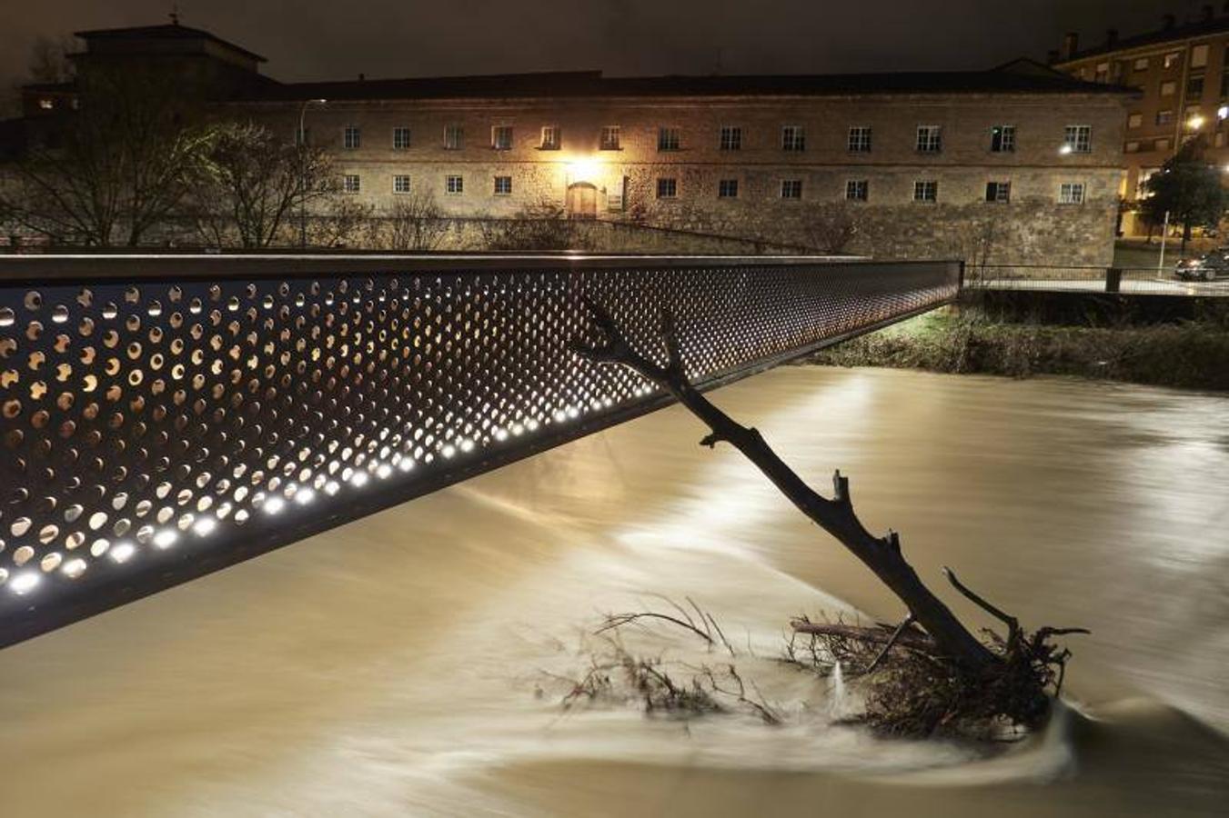 El río Arga, a 10 de diciembre de 2021, en Pamplona, Navarra