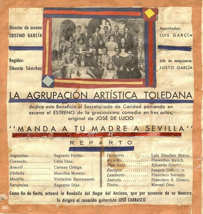 Función de la Agrupación Artística Toledana hacia 1956 con Cristino García como director de escena con una obra de José de Lucio. Archivo Municipal de Toledo. 