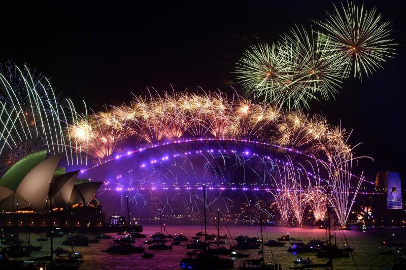 Celebración del año nuevo en Sidney, Australia. 