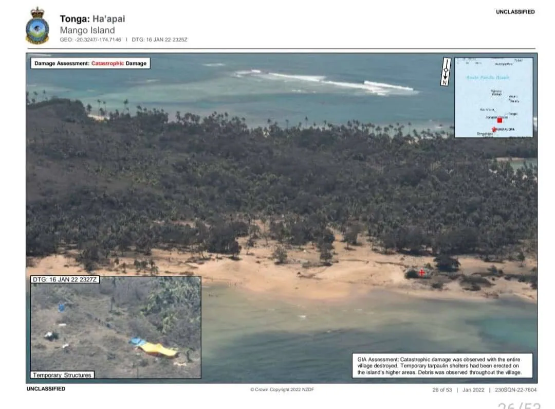 Fotogalería: primeras imágenes de la devastación del volcán y el tsunami en Tonga