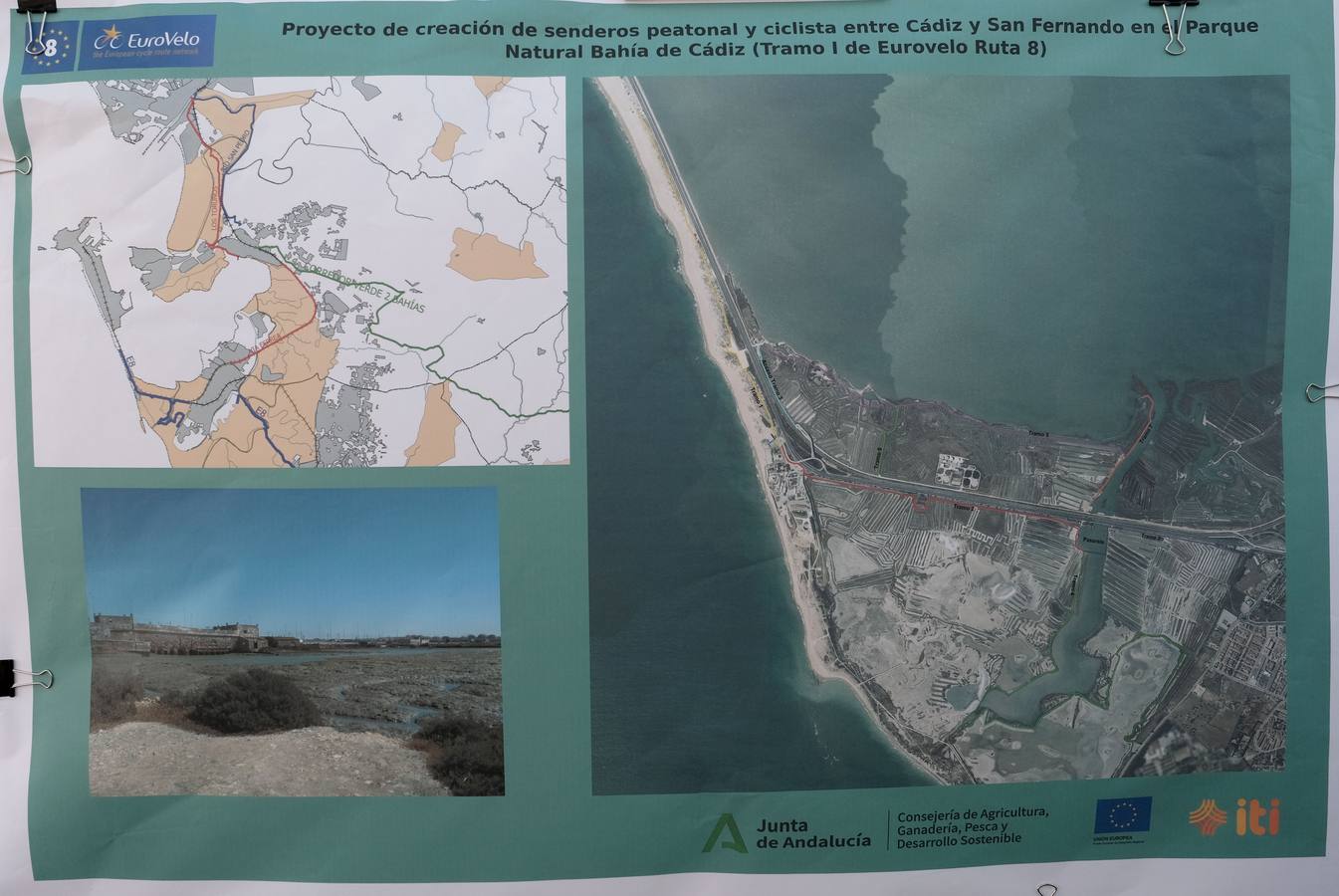 FOTOS: Primera piedra del tramo entre Cádiz y San Fernando de la ruta Eurovelo 8