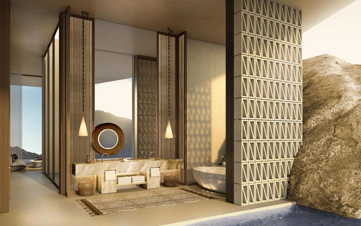 Desert Rock, así es el Resort de lujo excavado en las rocas. La arquitectura ha sido diseñada para reducir el consumo de energía y regenerar la flora autóctona. La piedra se utilizará para paredes y pisos interiores y exteriores, mientras que la piedra molida y la arena existente se usarán para el agregado de hormigón, que es el principal material de construcción para toda la estructura.