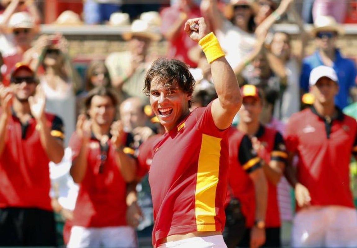 Rafa Nadal en la Copa Davis de 2011 en Córdoba, en imágenes