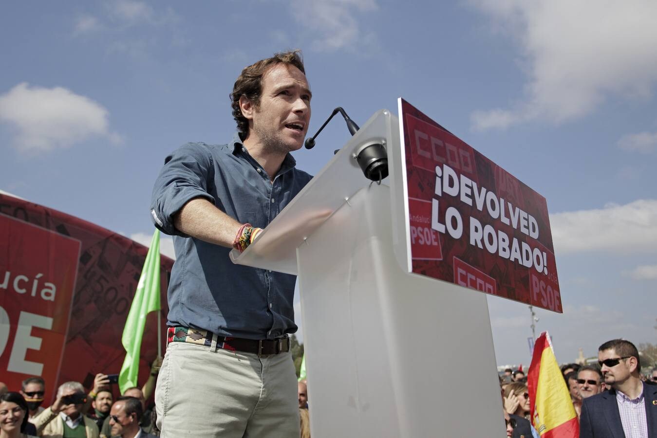 Acto público de Vox en Sevilla como alternativa a la celebración institucional del 28F. JUAN FLORES
