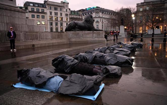 Protesta en Londres contra la guerra. 