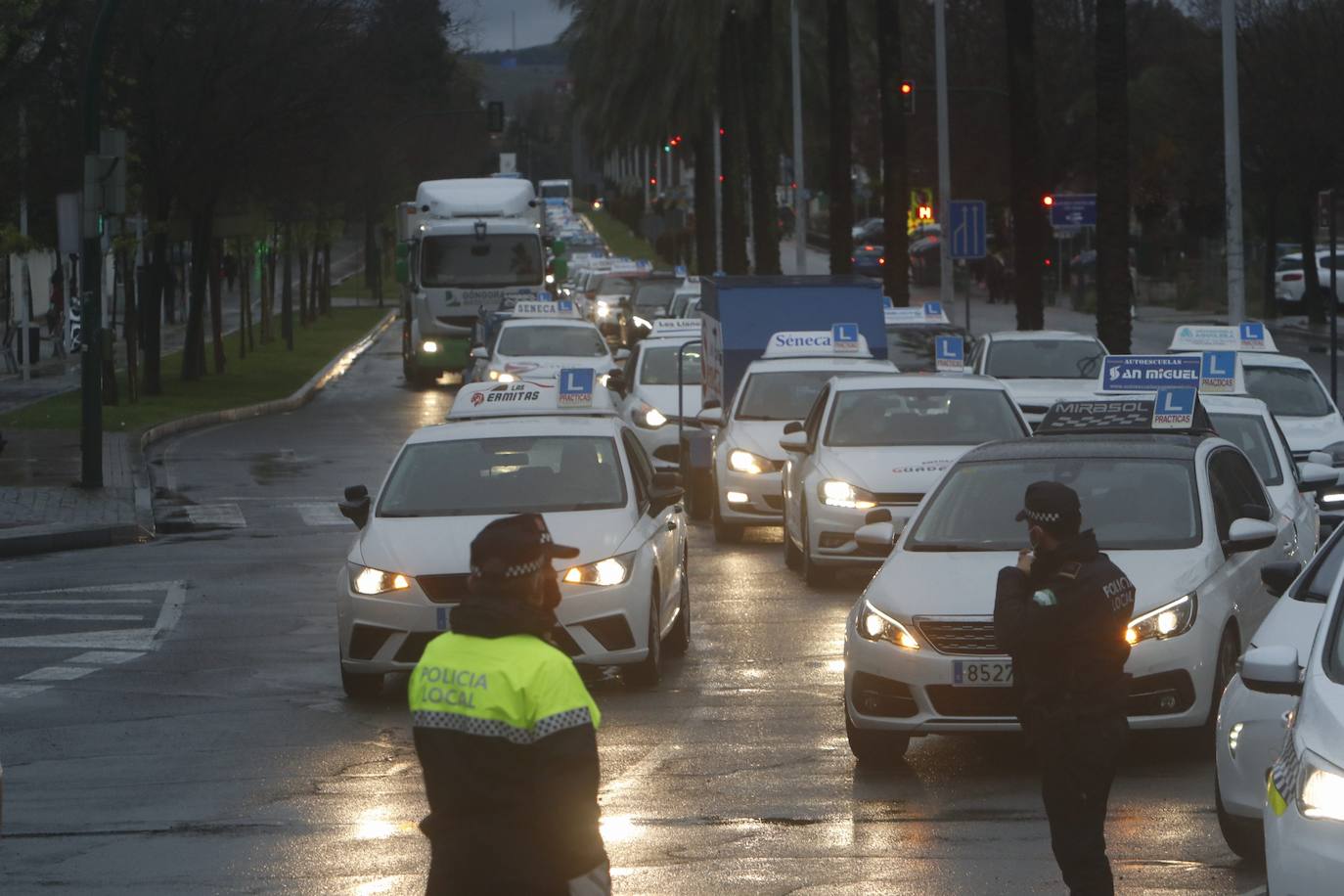 La marcha de protesta de las autoescuelas de Córdoba, en imágenes