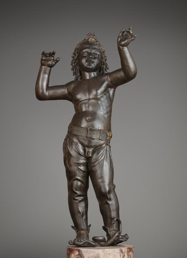 'Atis-Amor' (1435-40). Este ángel voluptuoso de bronce que se conserva en el Museo del Bargello (FlorenciaÇ) está considerado un claro ejemplo del Quatroccento. Este primer capítulo del Renacimiento supuso la recuperación de la Antigüedad y los escultores comienzan a ensalzar el cuerpo humano.