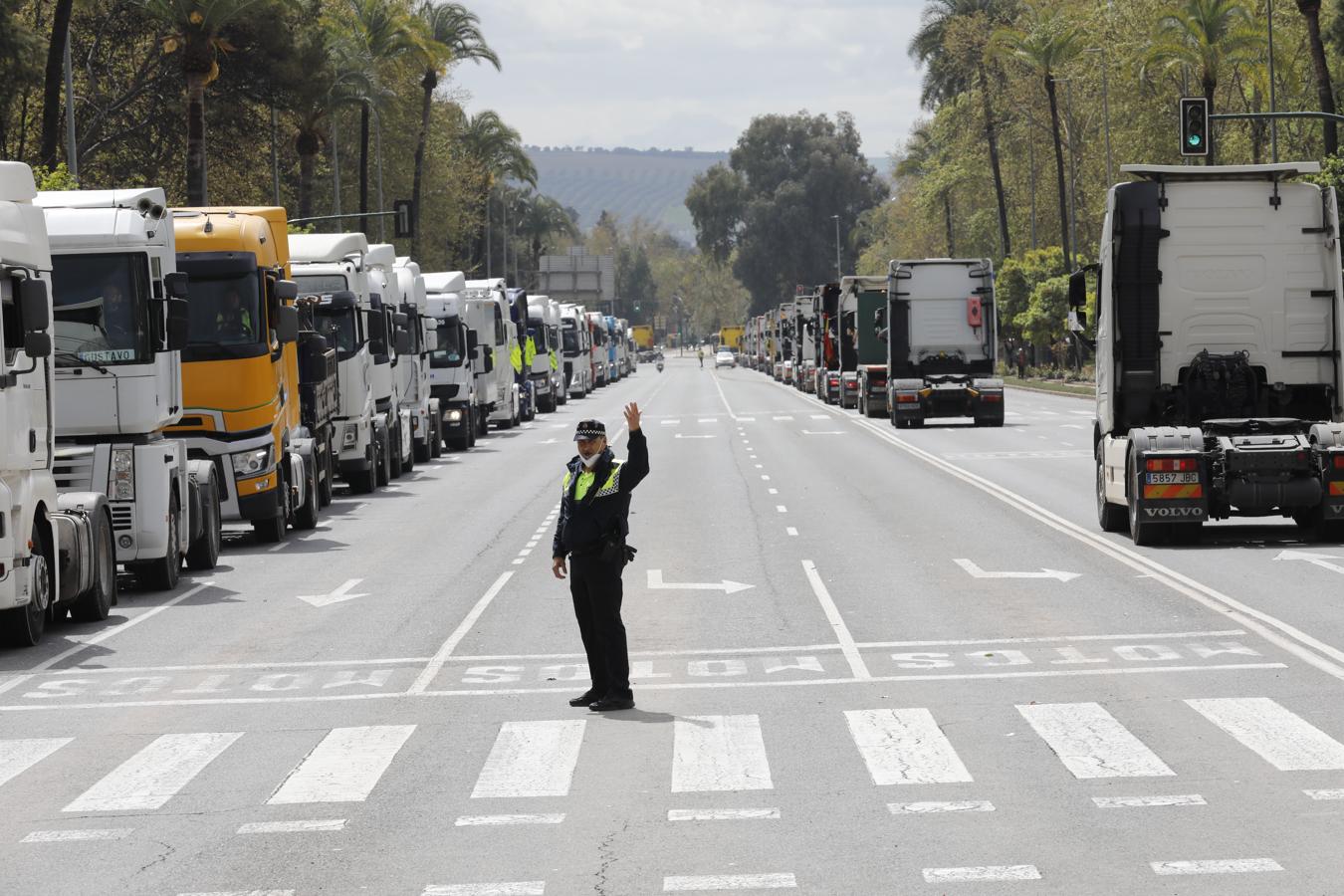 La protesta de los camioneros por el Centro de Córdoba, en imágenes