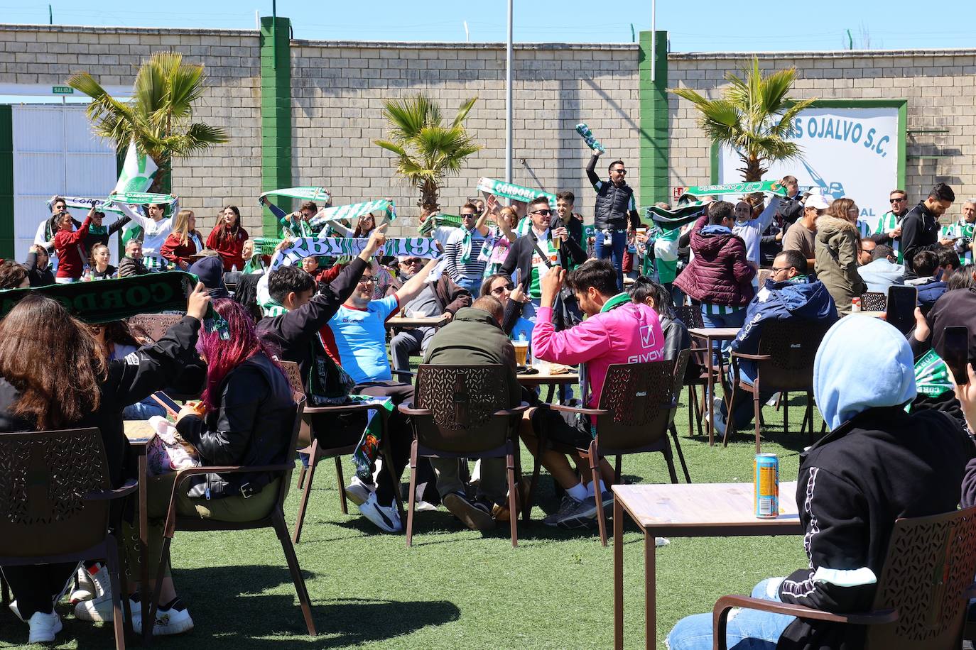 El ambientazo de la afición del Córdoba CF en Cáceres, en imágenes