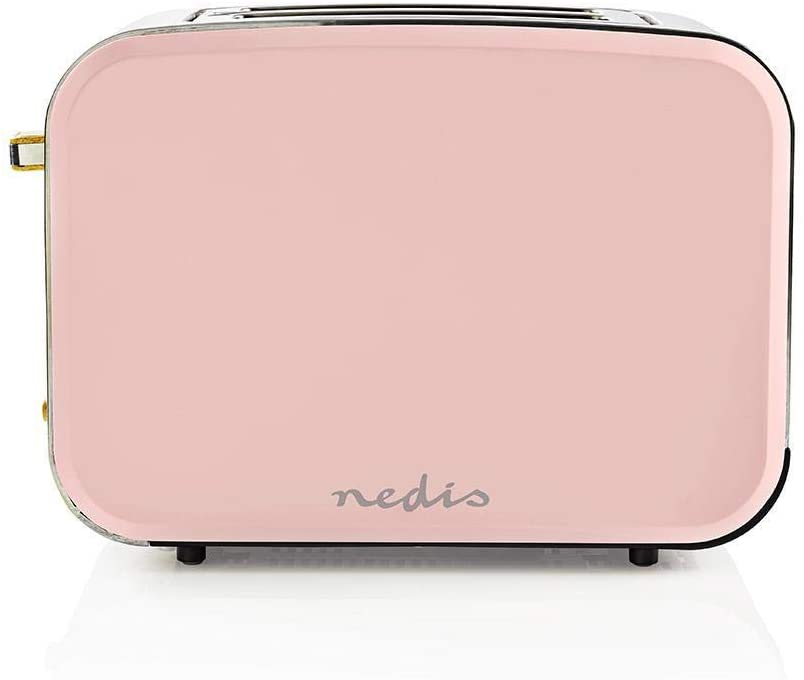 Tostadora. Esta tostadora de Nedis cuenta con dos ranuras extra anchas para tostar pan de cualquier grosor; seis ajustes diferentes para preparar las tostadas a su gusto; cuenta con funciones de recalentado, descongelado y parada y también con bandeja recogemigas extraíble para facilitar la limpieza. La puedes encontrar en Amazon.