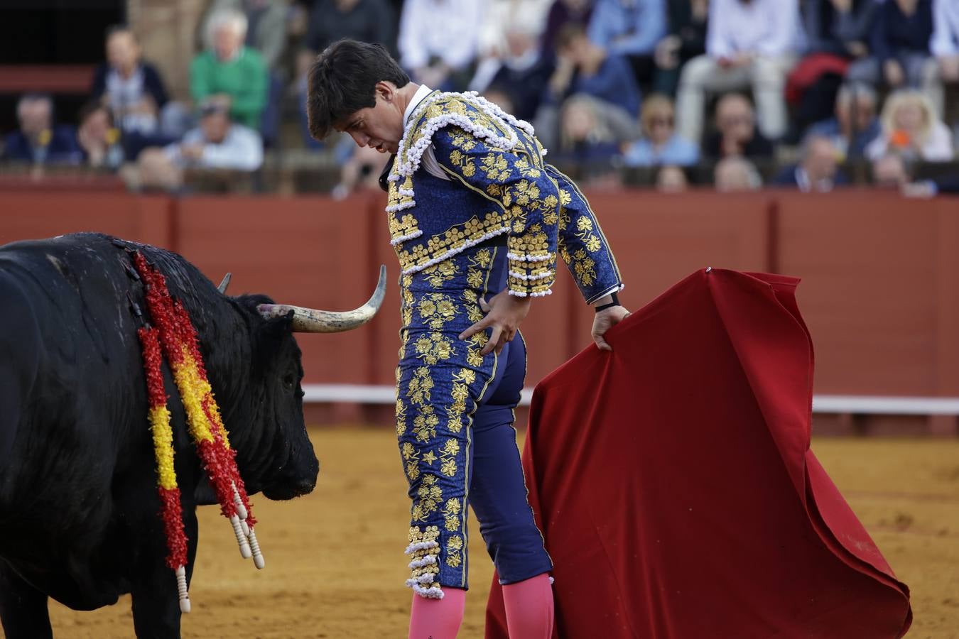 Esaú Fernández, esta tarde en la Maestranza. JUAN FLORES