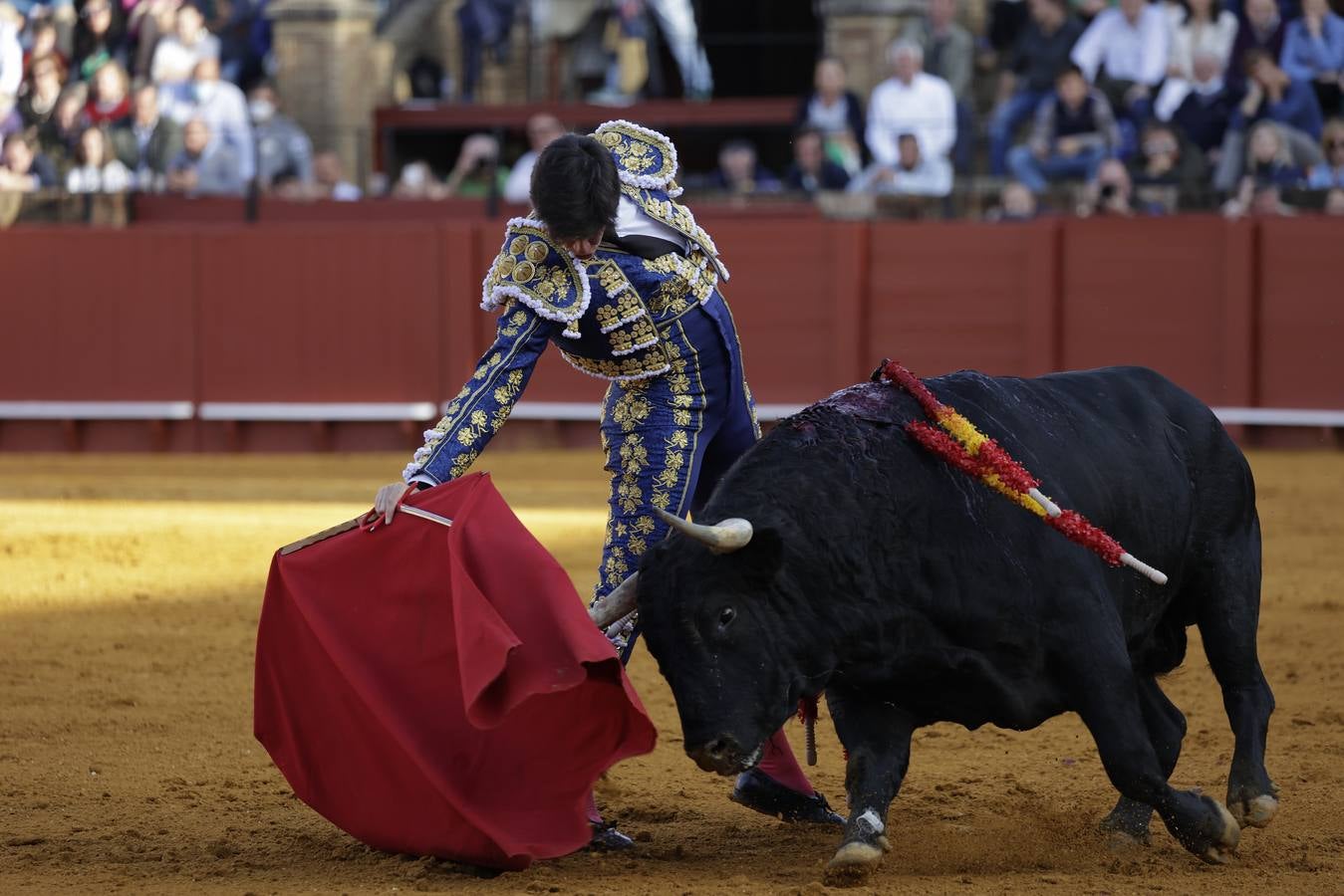 Esaú Fernández, esta tarde en la Maestranza. JUAN FLORES