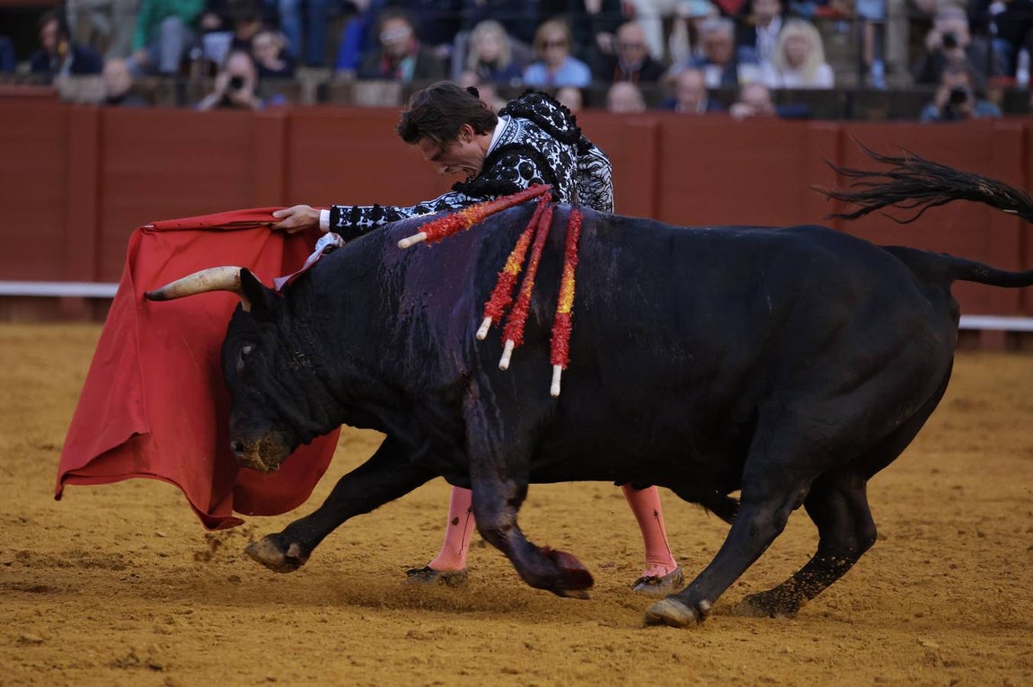 Ángel Jiménez, esta tarde en la Maestranza. JUAN FLORES