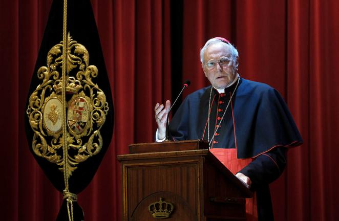 En el pregón por los 50 años de la coronación de la Virgen de los Dolores, en 2015