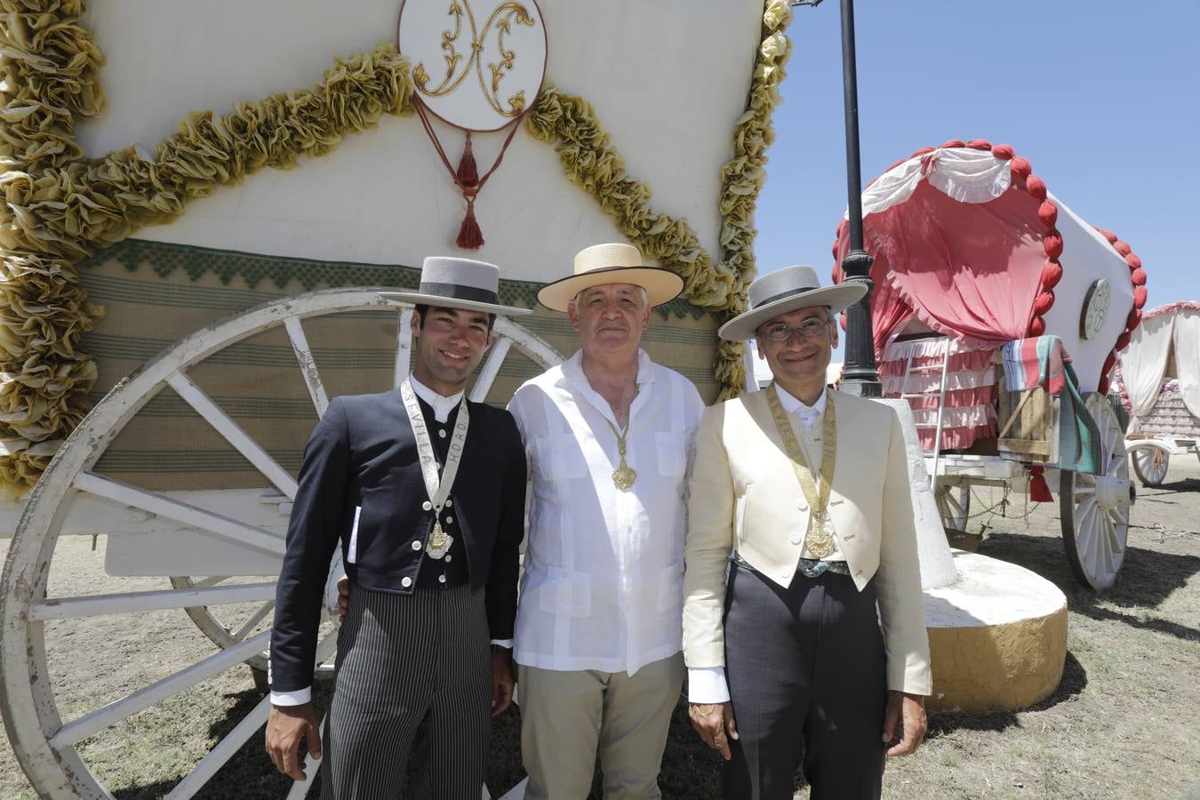 Ignacio Meléndez, José Rodríguez García, Jefe de la Fuerza Terrestre en Sevilla, y Gabriel Rojas