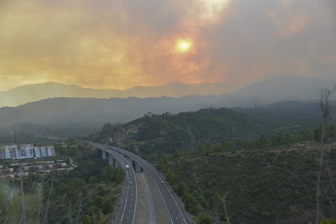 Incendio forestal en Pujerra (Málaga)