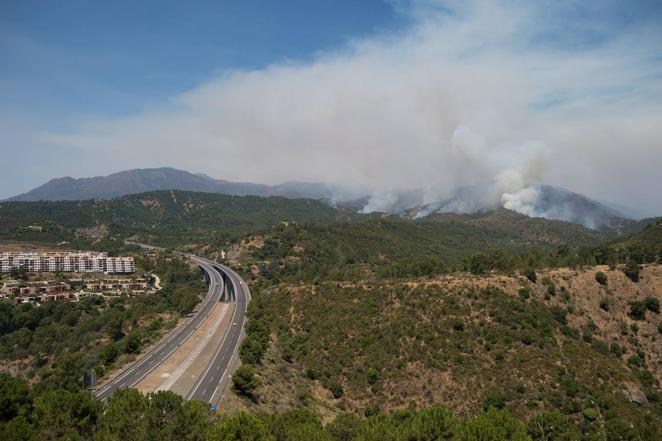 Incendio forestal en Pujerra (Málaga)