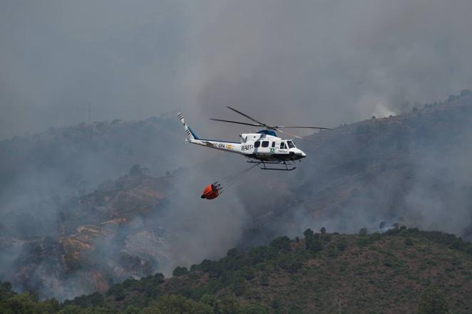 Incendio forestal en Pujerra (Málaga)