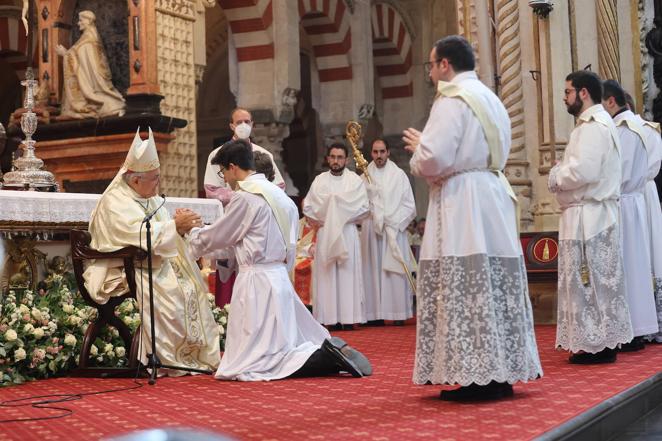 La ordenación de cinco nuevos presbíteros en la Mezquita-Catedral de Córdoba, en imágenes